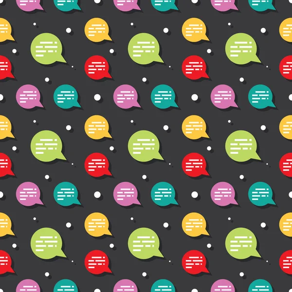 Chat Speech Dialog Bubble Seamless Pattern — Stock Vector