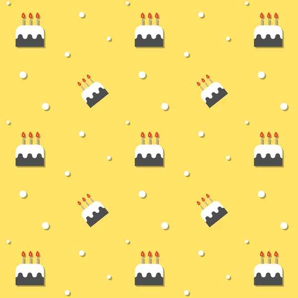Безшовный день рождения торт шаблон — стоковый вектор