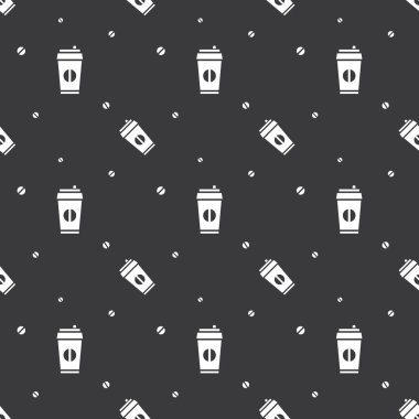 Sorunsuz kahve kağıt Kupası karanlık siluet desen