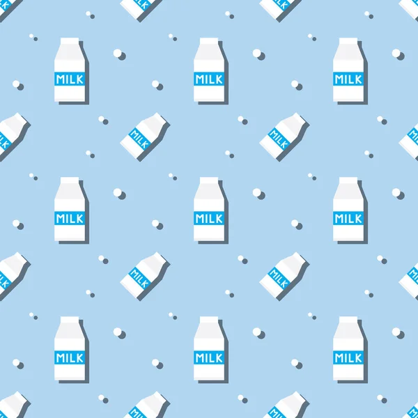 Modello senza cuciture della scatola di cartone della bevanda del latte — Vettoriale Stock