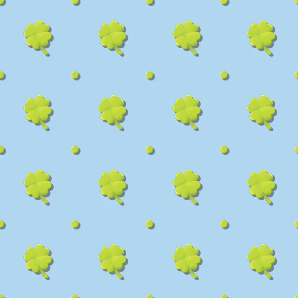 Clover Lucky Leaf Pattern Arrière-plan — Image vectorielle