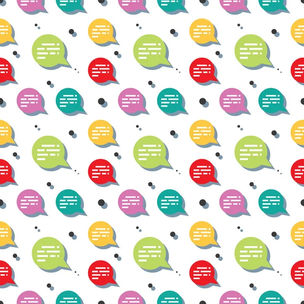 Chat Bubble Clear Seamless Pattern — Stock Vector