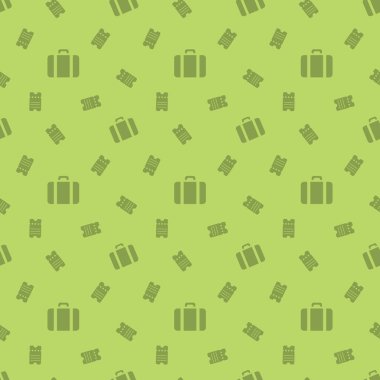 Seyahat çantası ve bilet Seamless Modeli