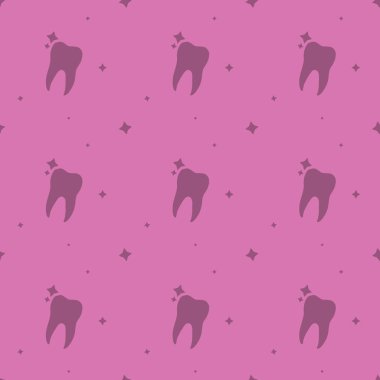 Diş hekimi bakım Molar diş yıldız siluet desenli