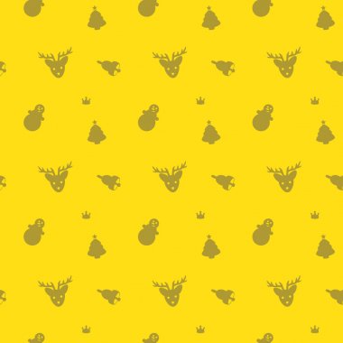 Noel tatil ağaç ve geyiği siluet arka plan