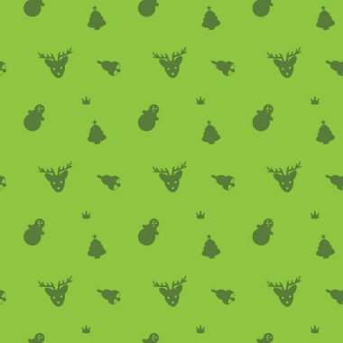 Noel tatil ağaç ve geyiği siluet desen