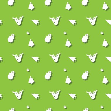 Noel tatil ağaç ve geyik Seamless Modeli