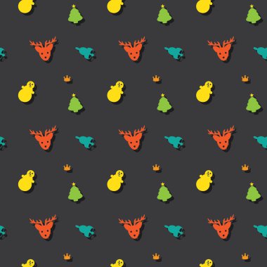 Noel tatili kesintisiz renkli desen arka plan semboller