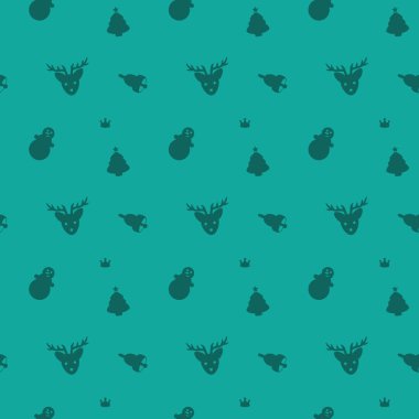 Noel tatil dekorasyon geyik ve ağaç siluet P