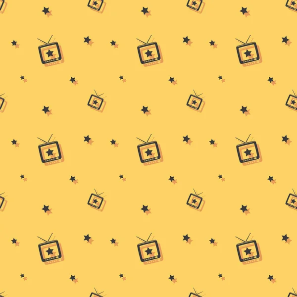 Televisione Retro Elettronica Seamless Pattern — Vettoriale Stock