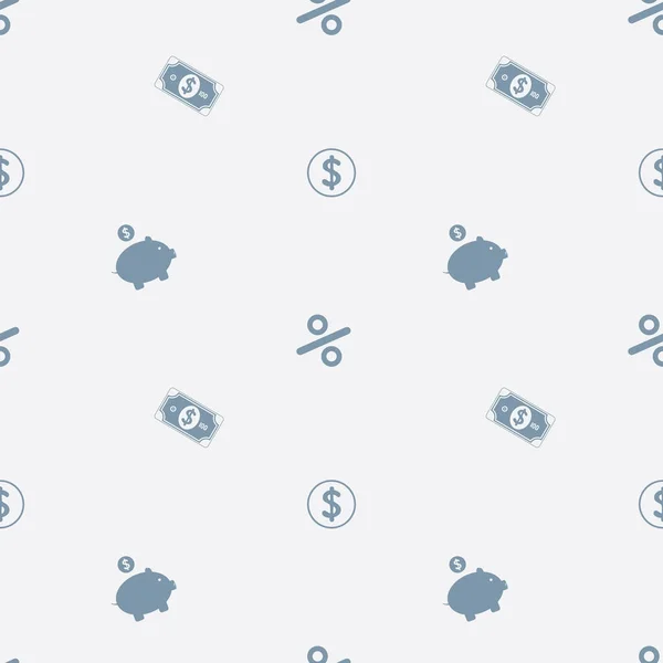 Pieniądze i finansowych ikony monochromatyczne wzór — Wektor stockowy