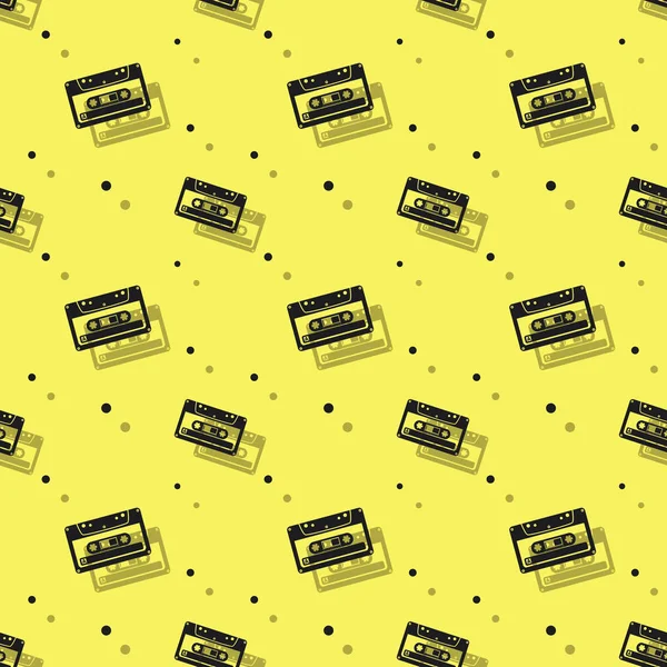 Audio analógico cassette sin costura sombra fondo — Archivo Imágenes Vectoriales