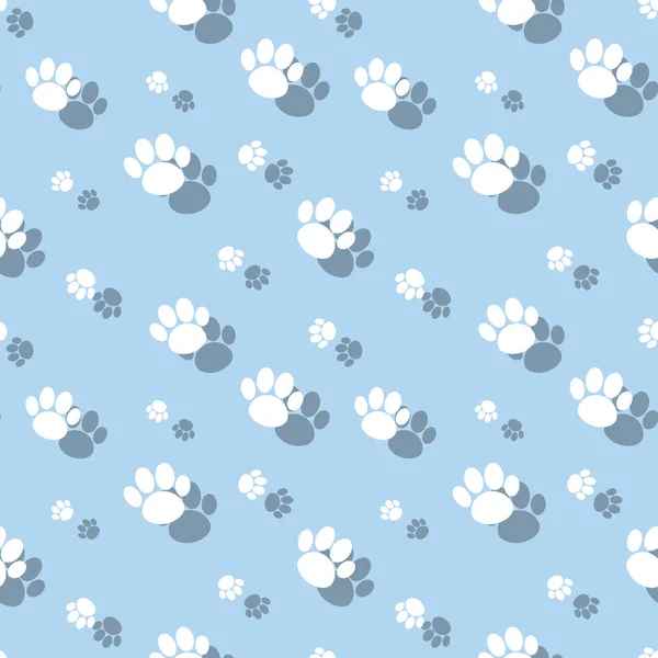 Animal Paw Print Symbol Seamless Pattern — Stock Vector