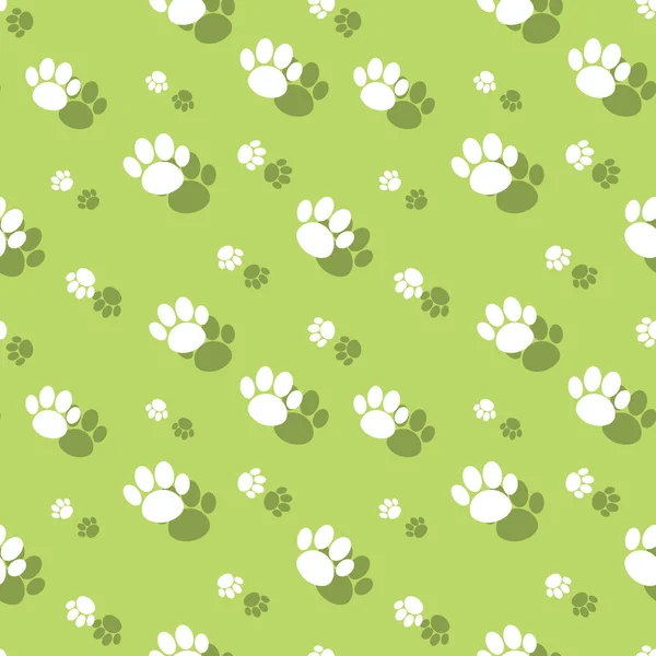 Animal Paw Print Seamless Wildnature Pattern — Stock Vector