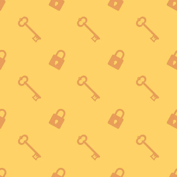Schlüssel und Safe Lock nahtlose Silhouette Hintergrund — Stockvektor