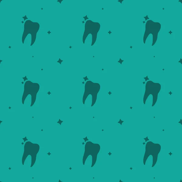 Dente molare dentista con stelle modello di silhouette senza soluzione di continuità — Vettoriale Stock