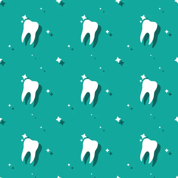 Dente molare dentista con stelle modello senza soluzione di continuità — Vettoriale Stock