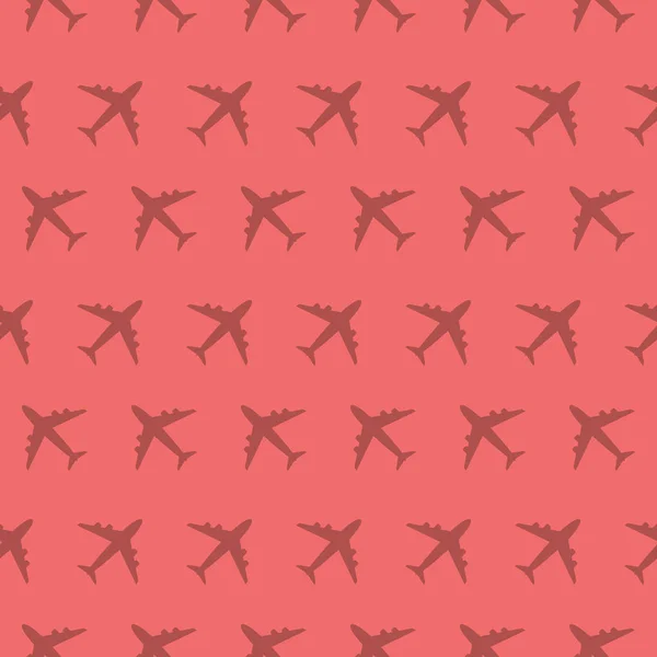 Airplane Commercial Aviation Seamless Silhouette Pattern — Stock Vector
