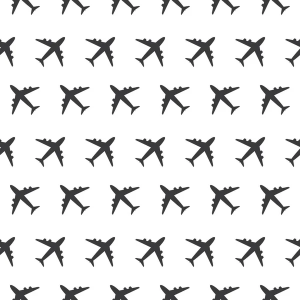 Самолет коммерческой авиации бесшовный знак четкого рисунка Silhoue Лицензионные Стоковые Иллюстрации