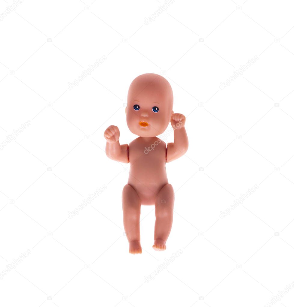 Baby doll isolated on white 