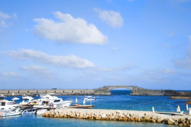 İskenderiye, Mısır, köprüde bir güneşli sabah