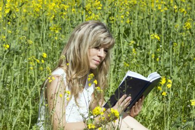 Genç kadın tecavüz çayır üzerine bir kitap okuma