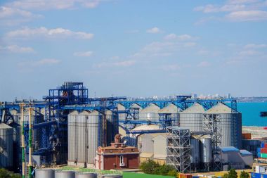 Bağlantı noktası tahıl Asansör. Bağlantı noktası toplu kargo bölge tahıl terminal Ticaret Sanayi deniz