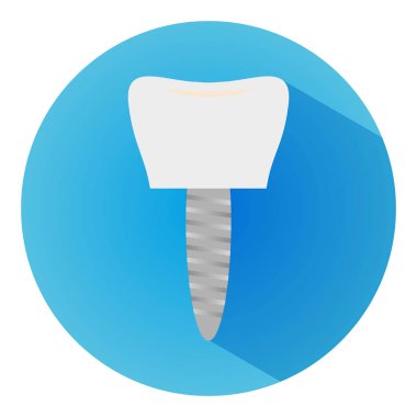 Diş restorasyon sembolü. Bir diş implantı vektör simgesi. Mobil kullanıcı simgesi