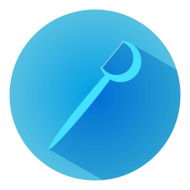 Kürdan diş ipi kutsal kişilerin resmi üstünde mavi arka plan ile. Düz stil ikonu. Vektör çizim.