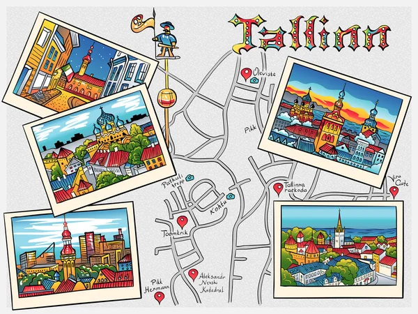 Вектор середньовічного Старого міста Таллінн, Естонія — стоковий вектор