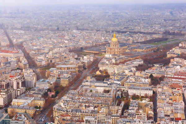 Aerial view of Paris with Les Invalides, France — Stock Photo, Image