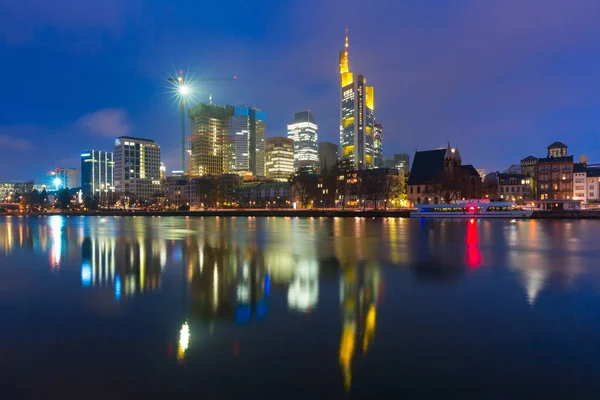 Noc Frankfurt am Main, Niemcy — Zdjęcie stockowe