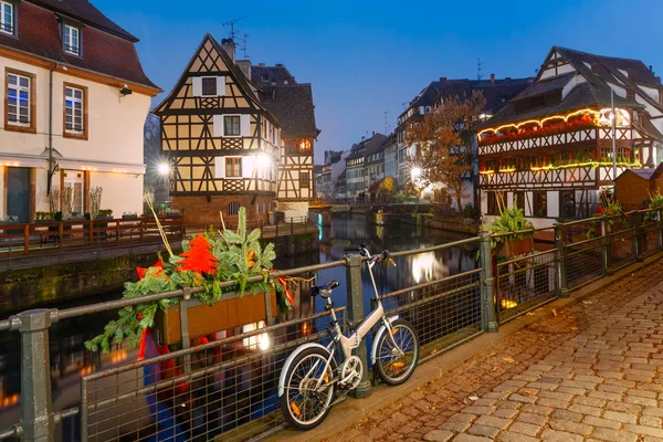 Night Petite France in Strasbourg, Alsace — Stock Photo, Image