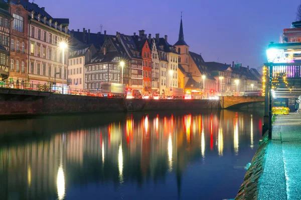 Morning embankment in Strasbourg, Alsace — Stock Photo, Image