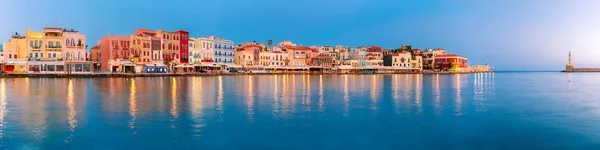 Vecchio porto all'alba, Chania, Creta, Grecia — Foto Stock