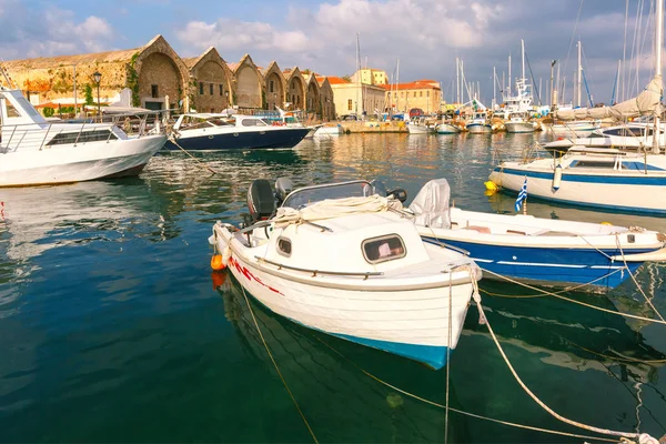 Old harbour in the morning, Chania, Crete, Greece Royalty Free Stock Photos