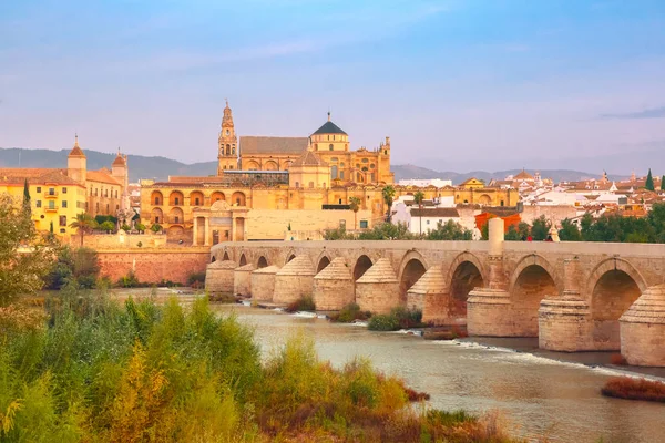 Мезкита и Римский мост в Кордове, Испания — стоковое фото