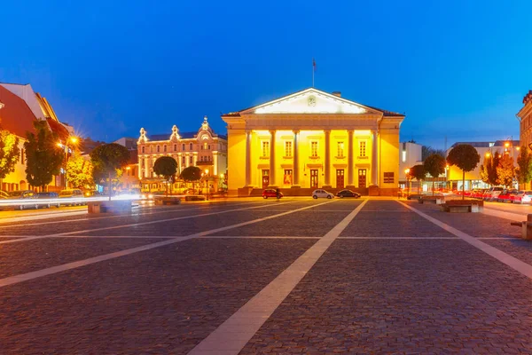 Place de la Mairie la nuit, Vilnius, Lituanie — Photo