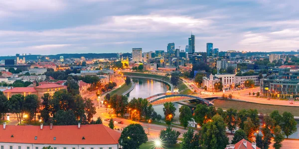 Panorama nowego centrum Wilna, Litwa — Zdjęcie stockowe