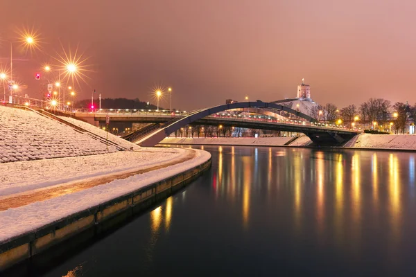 Gediminas Tower and Mindaugas Bridge, Vilnius Stock Image