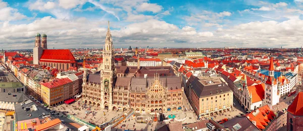 Old Town, Münih, Almanya Hava panoramik manzaralı — Stok fotoğraf