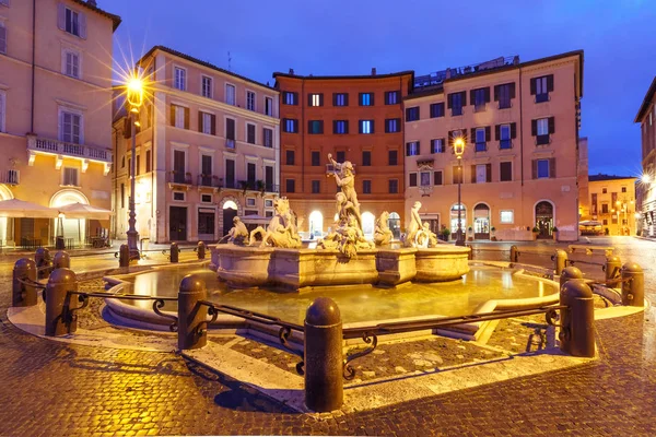 Piazza Navona Square at night, Rome, Italy. — Stock Photo, Image