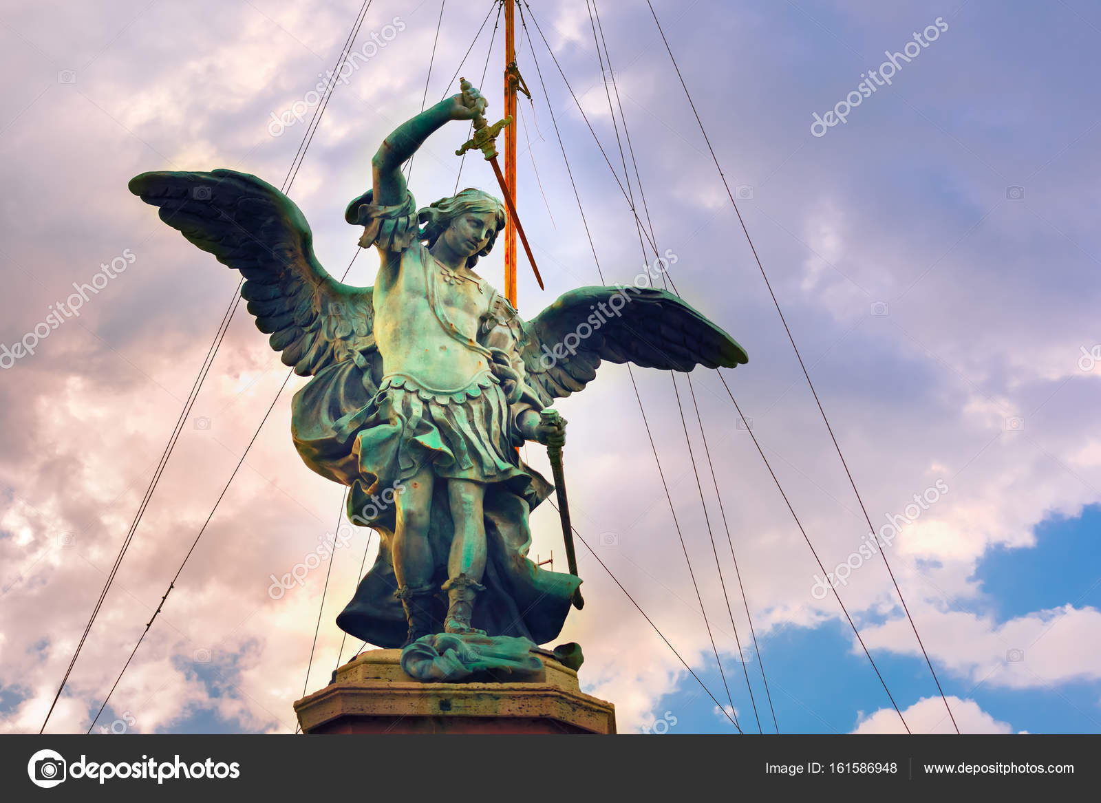 statue of angel on