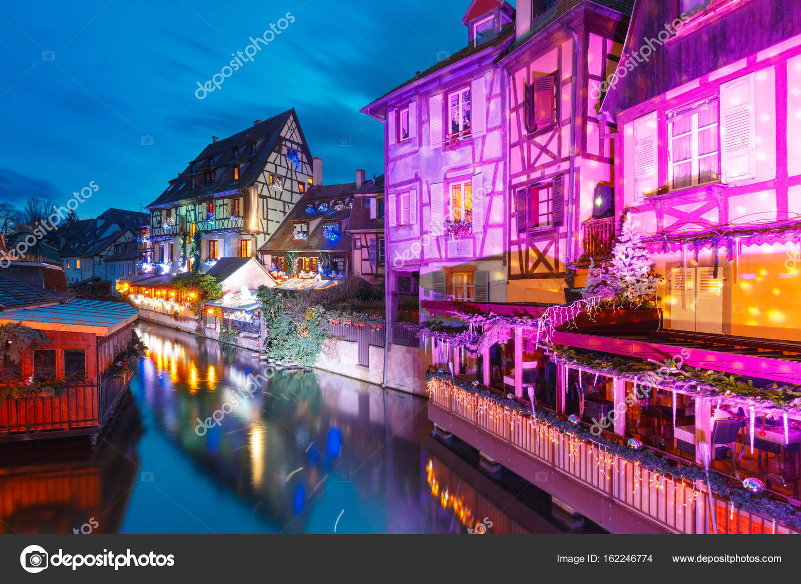 Christmas Little Venice in Colmar, Alsace, France — Stock Photo