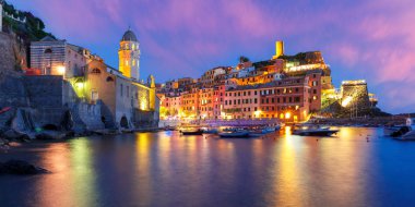 Night Vernazza, Cinque Terre, Liguria, Italy clipart