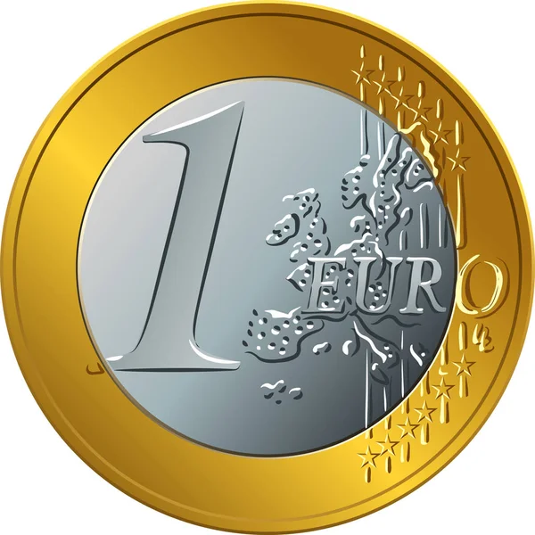 ベクトルお金ゴールド コイン 1 ユーロ — ストックベクタ