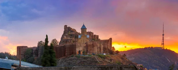 Narikala al atardecer, Tiflis, Georgia — Foto de Stock