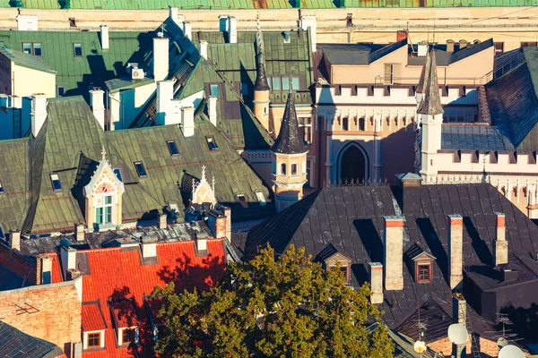 Eski şehir Riga, Letonya havadan görünümü — Stok fotoğraf