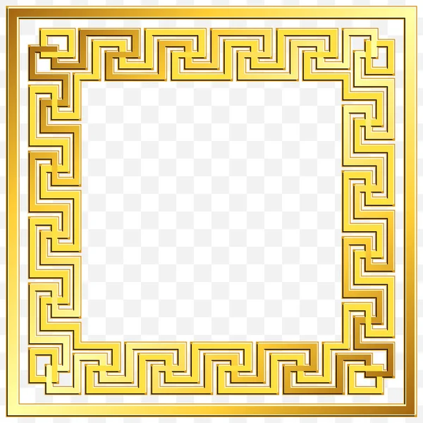 伝統的なヴィンテージ ゴールド ギリシャ飾り、蛇行 — ストックベクタ