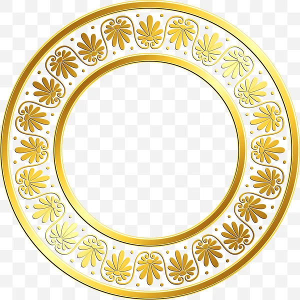 Traditional vintage gold Greek ornament, Meander — Stock Vector